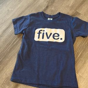 Boys size small “five” t shirt